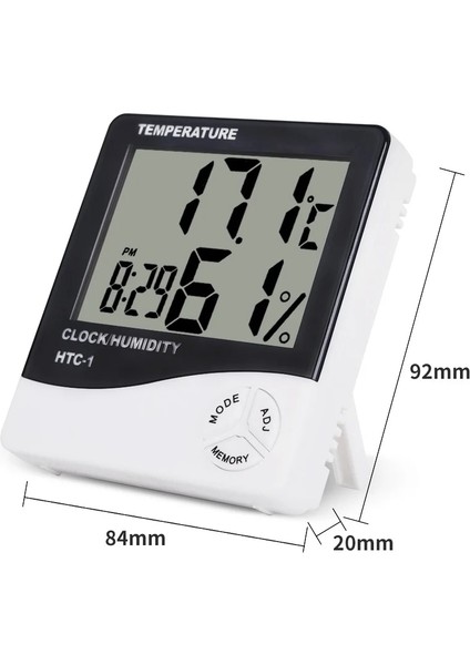 Htc-1 Kapalı Oda LCD Elektronik Sıcaklık Nem Ölçer Dijital Termometre Higrometre Hava Istasyonu Çalar Saat Htc-1 (Yurt Dışından) indirimleri