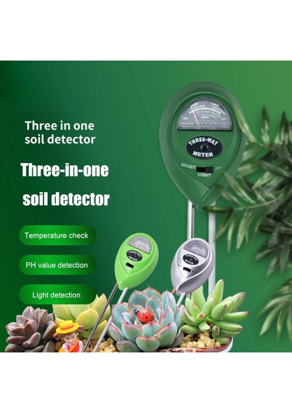 Yeşil 3 In 1 Toprak Su Nem Işık Ph Ölçer Test Cihazı Analizörü Test Dedektörü Bahçe Tesisi Çiçek Topraksız Bahçe Aracı (Yurt Dışından) modelleri