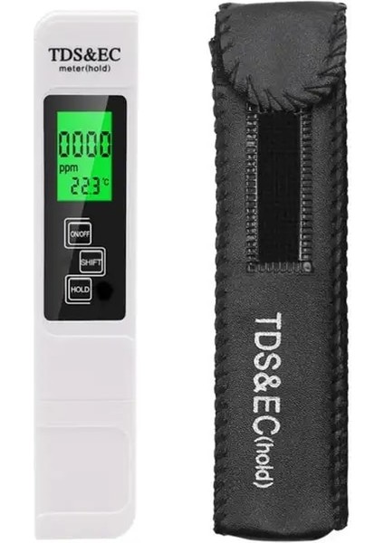 Beyaz ve Siyah Işık Dijital Su Kalitesi Test Cihazı Tds Ec Metre Aralığı 0-9990 Çok Fonksiyonlu Su Saflığı Sıcaklık Ölçer Temp Ppm Test Cihazı (Yurt Dışından)