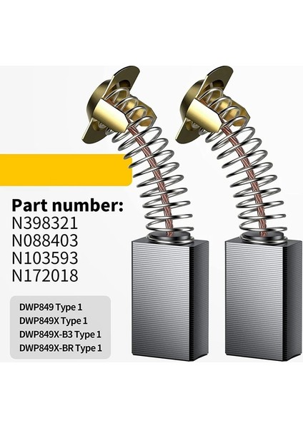 Siyah N398321 Karbon Motor Fırçaları Parlatıcı DWP849/DWP849X - 2'li Paket (Yurt Dışından)