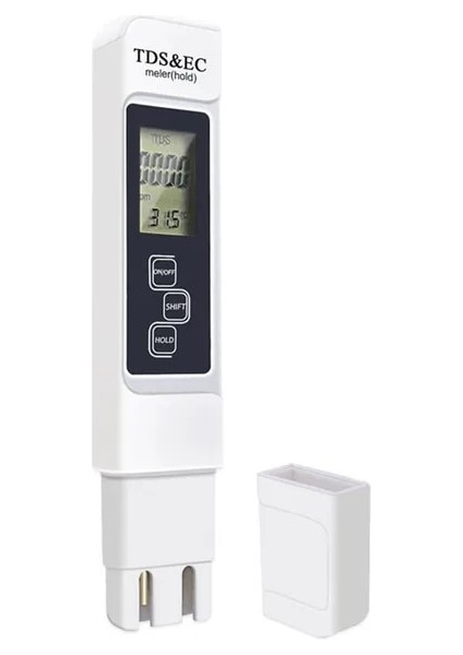 Beyaz Taşınabilir Tds Ec Metre Sıcaklık Test Cihazı Kalem 3 In1 Fonksiyonu Iletkenlik Filtresi Ölçme Su Kalitesi Saflık Test Cihazı 0-9990PPM (Yurt Dışından)