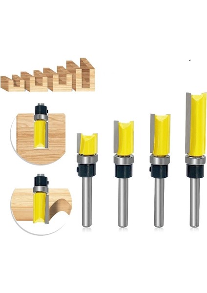 E 6mm Shank Gömme Trim Yönlendirici Bit Desen Bit Üst Alt Rulman 5/8 "bıçak Şablonu Ahşap Freze Kesici Marangoz (Yurt Dışından) fiyatları