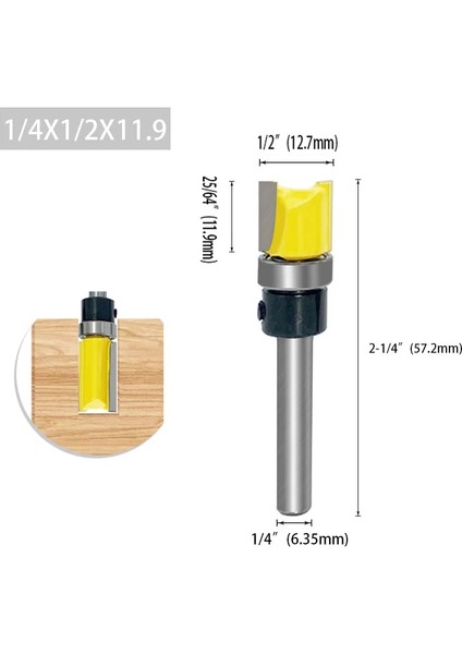 E 6mm Shank Gömme Trim Yönlendirici Bit Desen Bit Üst Alt Rulman 5/8 "bıçak Şablonu Ahşap Freze Kesici Marangoz (Yurt Dışından) indirimleri