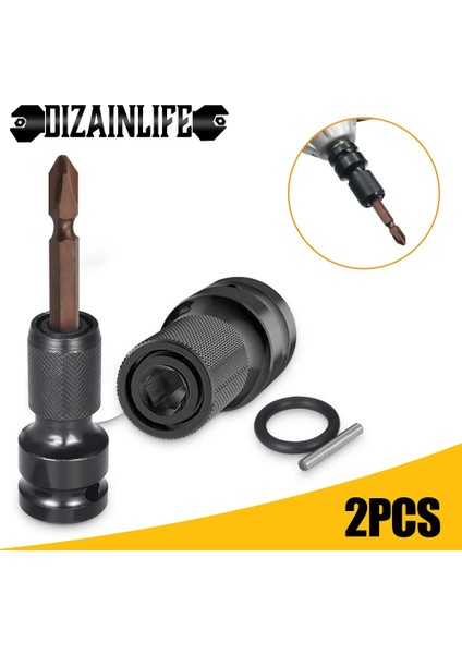 2 Adet Yükseltilmiş 1/2 Inç Kare 1/4 Inç Hex Cırcır Soket Darbe Anahtarı Lokma Seti Adaptörü Anahtarı Sürücü Dönüştürücü Hızlı Bırakma Aracı (Yurt Dışından) indirimleri