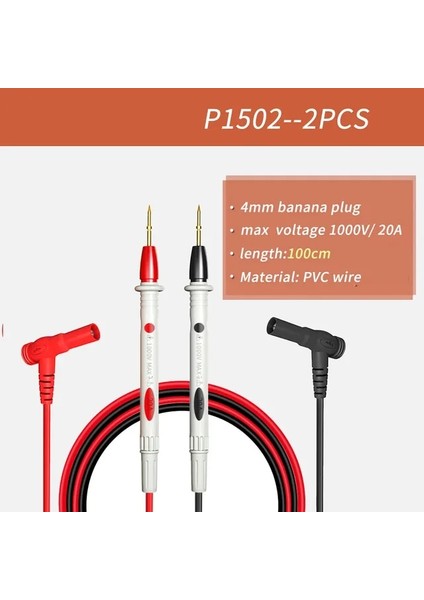 P1502 Jxsınone P1503 Multimetre Probu Değiştirilebilir Iğneler Test Uçları Kitleri Dijital Multimetre Için Problar Multimetre Için Kablo Sensörü (Yurt Dışından)