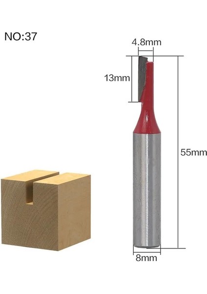 NO37 1 Adet 8mm Shank Ahşap Freze Ucu Düz Uç Freze Düzeltici Temizleme Gömme Trim Köşe Yuvarlak Koy Kutusu Uçları Araçları Freze Cutte (Yurt Dışından)
