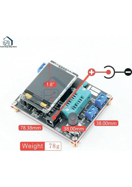 Kabuk Rusça Ingilizce Sürüm GM328A Transistör Test Cihazı Lcr Diyot Kapasite Esr Gerilim Frekans Ölçer Pwm Dıy Kiti ile Kılıf (Yurt Dışından)