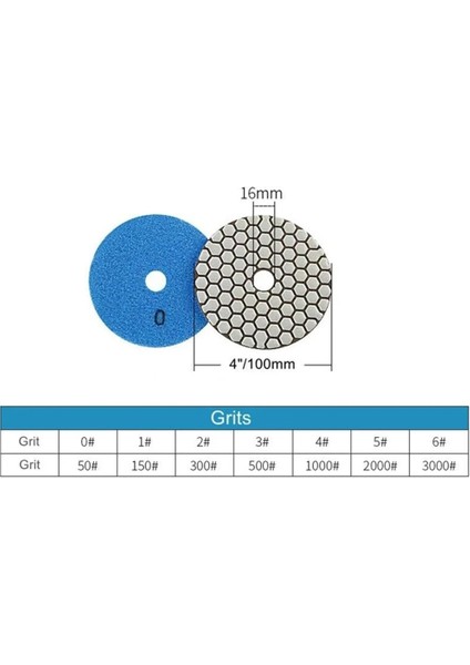 1000GRIT 1 Adet 4 Inç 100MM Elmas Parlatma Pedi Kuru Keskin Esnek Zımpara Diski Parlatma Pedi Granit Mermer Taş Zımpara Diski (Yurt Dışından)