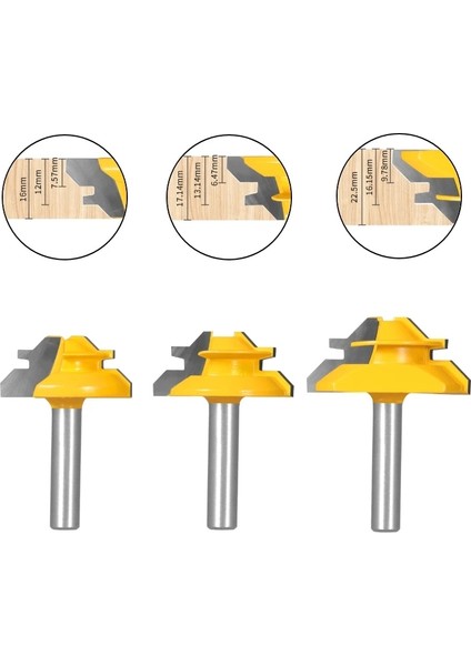 6X34.9X16 Yusun 1 Adet 45° Derece Kilit Gönye Yönlendirici Bit Ağaç Işleme Freze Kesicisi Ahşap Araçları (Yurt Dışından) modelleri