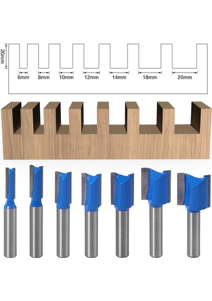 8X10 1 Adet 8mm Shank Düz Ağaç Işleme Yönlendirici Bit Seti Ahşap Kesici 6/8/10/12/14/18/20MM Kesme Çapı Millingflush Trim Bit Aracı (Yurt Dışından) modelleri