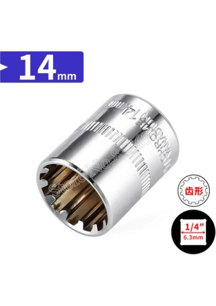 9mm 1/4 "kare Sürücü 12 Noktalı Soket Bit Cırcır Anahtarı 12 Diş Lokma Anahtar El Aleti 12 Açı Erik Çiçeği Kol Bir Adet (Yurt Dışından)
