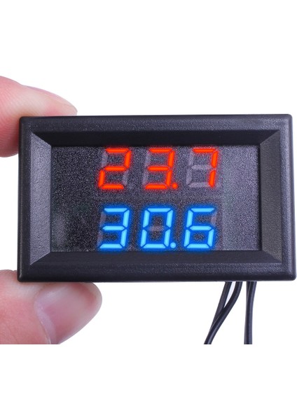 Kırmızı Yeşil Dc 4 V-28 V 0.28 Inç Mini LED Çift Ekran Dijital Sıcaklık Sensörü, Ntc Su Geçirmez Metal Çift Problu Sıcaklık Test Cihazı (Yurt Dışından) fırsatları