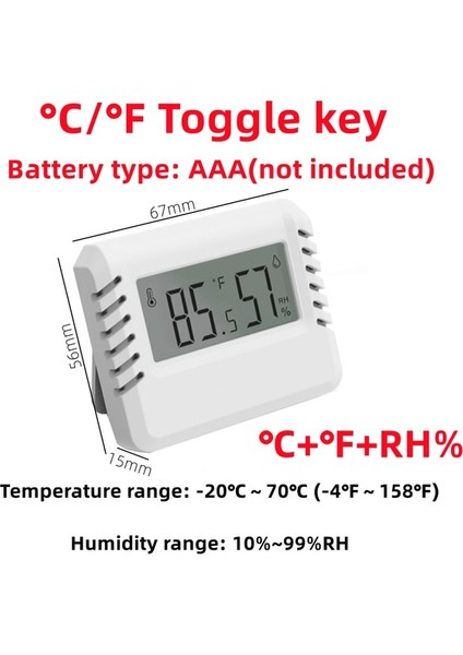 Yeni-C-F-Beyaz Mini LCD Dijital Termometre Higrometre Kapalı Oda Sıcaklığı Nem Ölçer Sensör Ölçer Hava Istasyonu (Yurt Dışından)