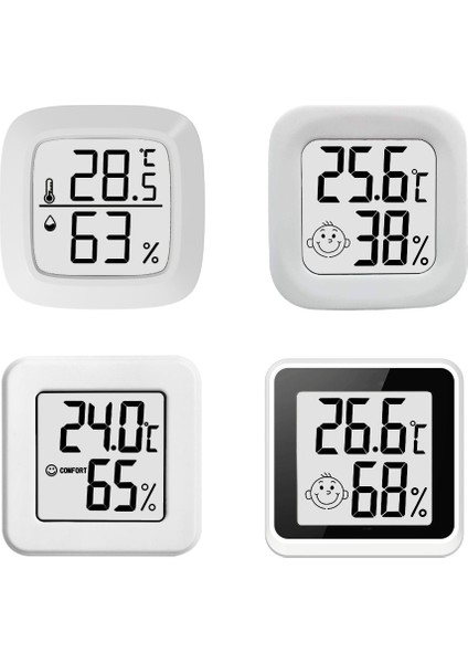 Yeni-C-F-Beyaz Mini LCD Dijital Termometre Higrometre Kapalı Oda Sıcaklığı Nem Ölçer Sensör Ölçer Hava Istasyonu (Yurt Dışından)