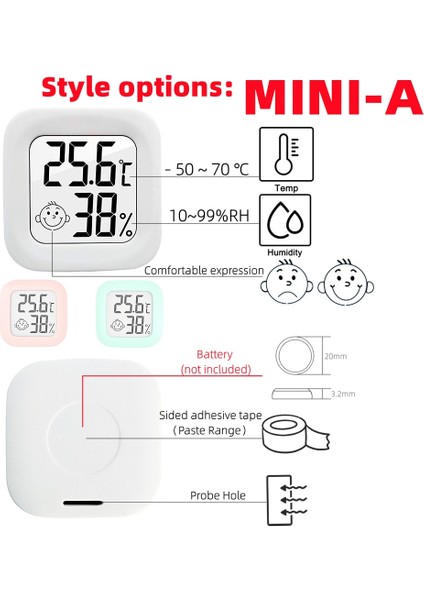 Yeni-C-F-Beyaz Mini LCD Dijital Termometre Higrometre Kapalı Oda Sıcaklığı Nem Ölçer Sensör Ölçer Hava Istasyonu (Yurt Dışından)