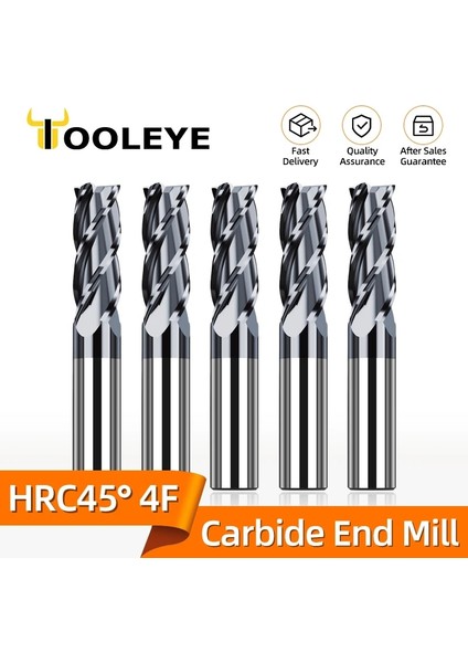 D5XD5X50L 1 Adet HRC45 4f Takım Gözü HRC45 4 Flüt Karbür Freze Kesici Uç Frezeler Cnc Işleme Metal Işleme Alaşım Kaplama Düz Freze 1 2 3 5 6 7 8 10MM (Yurt Dışından) fiyatları