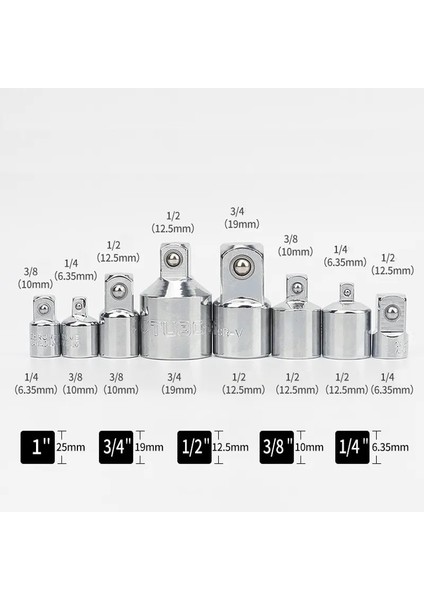 1-4 Ila 3-8 Darbe Soket Adaptörü Cr-V Cırcır Anahtarı Soket Dönüştürücü 1/2 Ila 3/8 3/8 Ila 1/4 3/4 Ila 1/2 Sürücü Araba Tamir Araçları Için (Yurt Dışından)