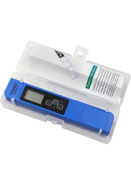 Mavi - Kutulu Ph/tds/ec/sıcaklık Ölçer Tds Ph Ölçer Havuzlar Içme Suyu Akvaryumu Için LCD Ekranlı Dijital Su Kalitesi Monitör Test Cihazı (Yurt Dışından)
