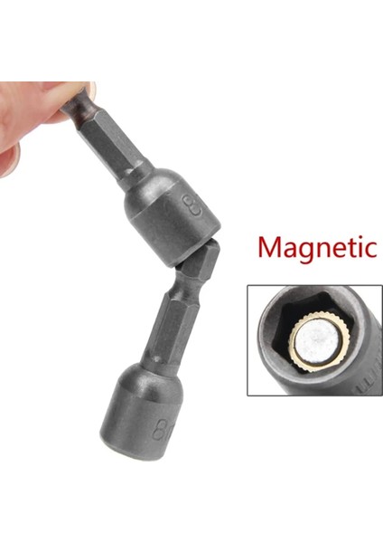 Elektrikli El Aletleri Soket Adaptörü Somun Sürücü Hızlı Serbest Bırakma Seti 1/4 5 Adet 8mm Matkap Ucu Elektrikli Matkaplara Uygun Gri Hex Shank (Yurt Dışından)