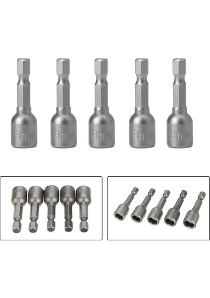Elektrikli El Aletleri Soket Adaptörü Somun Sürücü Hızlı Serbest Bırakma Seti 1/4 5 Adet 8mm Matkap Ucu Elektrikli Matkaplara Uygun Gri Hex Shank (Yurt Dışından) fiyatları
