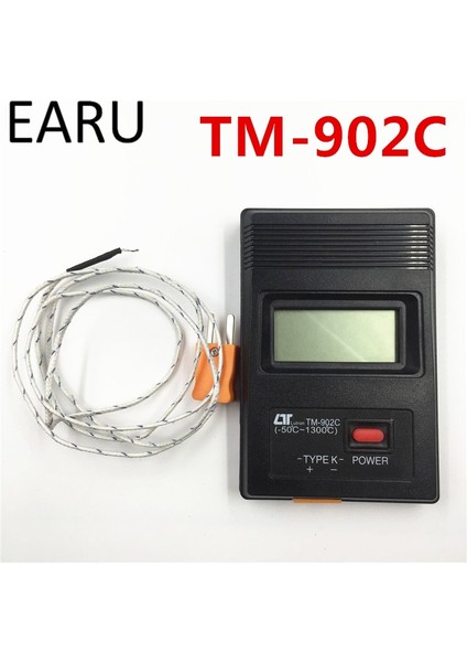 0.5 M TM-902C Siyah K Tipi Dijital LCD Sıcaklık Dedektörü Termometre Endüstriyel Termodedektör Metre + Termokupl Probu (Yurt Dışından)