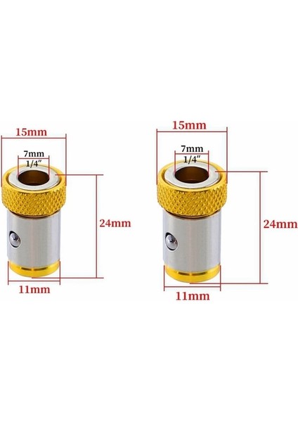 2 Adet Sarı Halka Manyetik Güçlü Halka Magnetizer Manyetik Manyetik Bit Evrensel Bit Aracı Tornavida Halkası 6.35MM Alaşım Anti-Korozyon Matkap (Yurt Dışından)