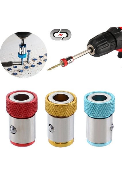 2 Adet Sarı Halka Manyetik Güçlü Halka Magnetizer Manyetik Manyetik Bit Evrensel Bit Aracı Tornavida Halkası 6.35MM Alaşım Anti-Korozyon Matkap (Yurt Dışından)