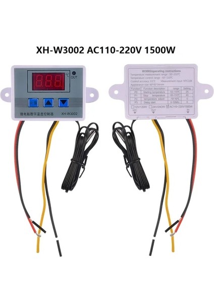 XH-W3002 Ac 110-220V XH-W3002 Sıcaklık Kontrol Cihazı AC110V-220V DC12V/24V LED Dijital Kontrol Termostat Mikrobilgisayar Anahtarı Termoregülatör Sensörü (Yurt Dışından)
