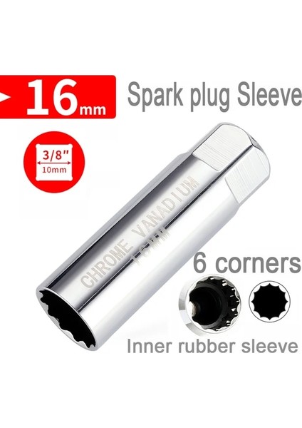 04 1 Adet 14 16 21MM Buji Lokma Anahtar Araba Sökme Onarım Kol Anahtarı 3/8 1/2 Inç Şarapnel Lokma Anahtar Aracı (Yurt Dışından)