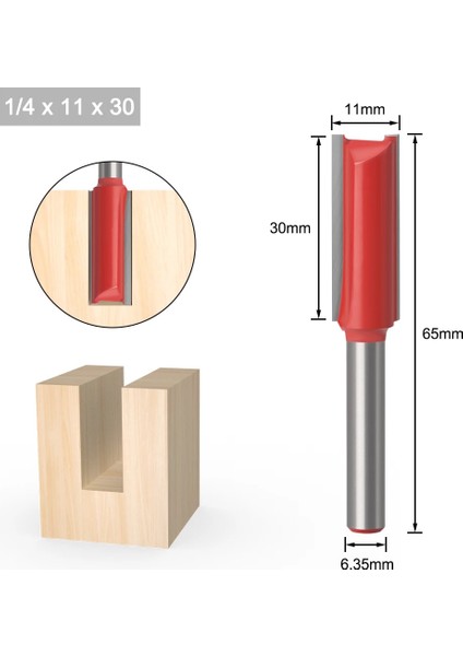 6.35MM Shank SHANK-11X30 1 Adet 1/4 6mm Shank Düz Bit Tungsten Karbür Tek Çift Flüt Yönlendirici Bit Ahşap Freze Kesici Ağaç Işleri Için (Yurt Dışından) indirimleri