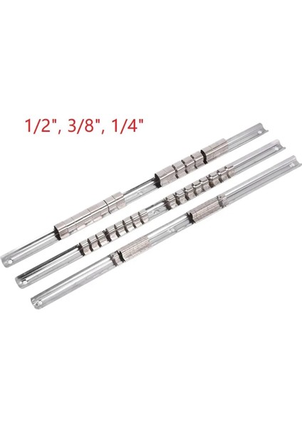 B Soket Raf Tutucu 1/4 "3/8" 1/2" 16 Klipsli Ray Aracı Paslanmaz Çelik Kol Rayı Soket Depolama Rafı (Yurt Dışından) fiyatları
