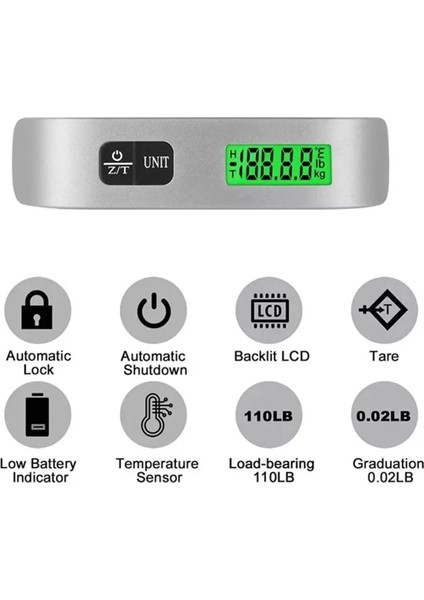 Şerit Taşınabilir Terazi Dijital LCD Ekran 50 KG/10G Elektronik Bagaj Asılı Bavul Seyahat Ağırlığı Bagaj Çantası Ağırlık Dengesi Aracı (Yurt Dışından) modelleri