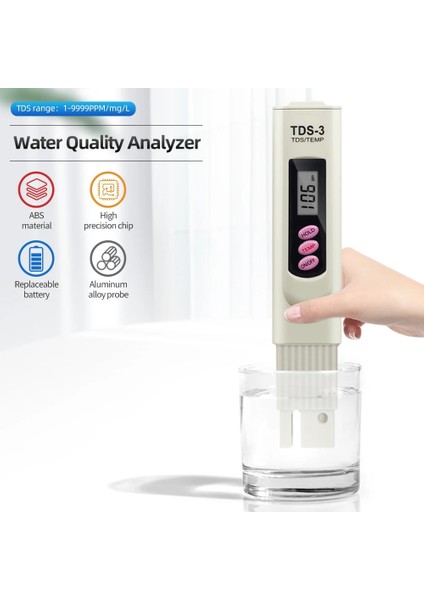 1 Adet Taşınabilir Kalem Taşınabilir Dijital Su Sayacı Filtresi Ölçüm Su Kalitesi Saflık Test Cihazı Tds Metre 15% Indirim (Yurt Dışından)