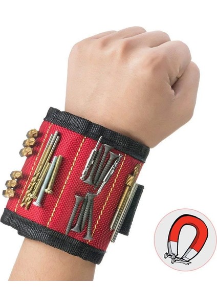 Resim Olarak 3 Satırlar Polyester Manyetik Bileklik Taşınabilir Alet Çantası Elektrikçi Bilek Alet Kemer Vidaları Çiviler Matkap Uçları Tutucu Tamir Araçları (Yurt Dışından)