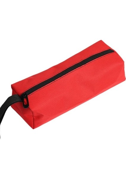 Kırmızı 25X8.5X7 cm El Alet Çantası Kalın Kanvas Çanta Küçük Aletler Için Tornavida Anahtarı Cımbız Matkap Ucu Organizatör Çantası Su Geçirmez Fermuar Kese (Yurt Dışından)