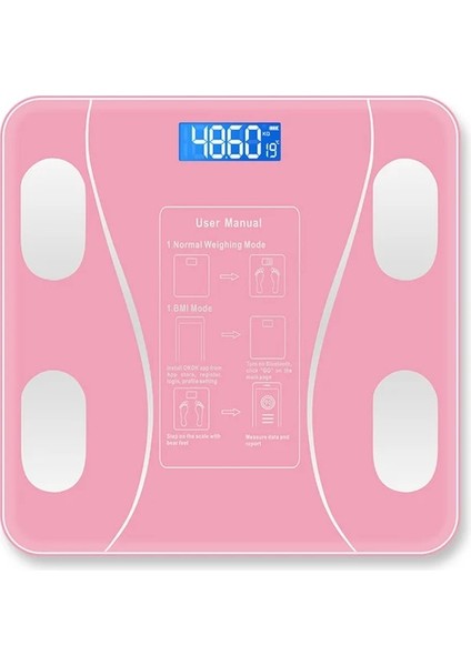Pembe Bluetooth Uyumlu Elektronik Tartı Vücut Dijital Akıllı Ev Tartı Ev Insan Sağlığı Yağ Ölçüm Ölçeği (Yurt Dışından)