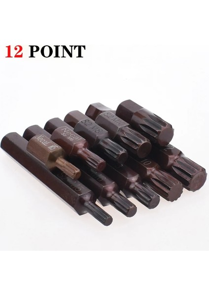 M10-2 Adet (30MM) 10MM Shank Yıldız Tornavida Bit S2 Çelik Hex Shank 12 Noktalı Tornavida Bit M5-M12 Spline Elektrikli Tornavida Bit El Aletleri (Yurt Dışından)