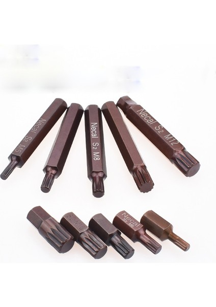 M10-2 Adet (30MM) 10MM Shank Yıldız Tornavida Bit S2 Çelik Hex Shank 12 Noktalı Tornavida Bit M5-M12 Spline Elektrikli Tornavida Bit El Aletleri (Yurt Dışından) fırsatları