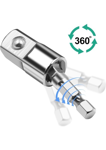 Gösterildiği Gibi Darbeli Sürücü Için Elektrikli Matkap Soket Adaptörü, Altıgen Şaftlı, Kare Soketli Matkap Uçlarına Döndürülebilir Uzatma 1/4" 3/8" 1/2" (Yurt Dışından)