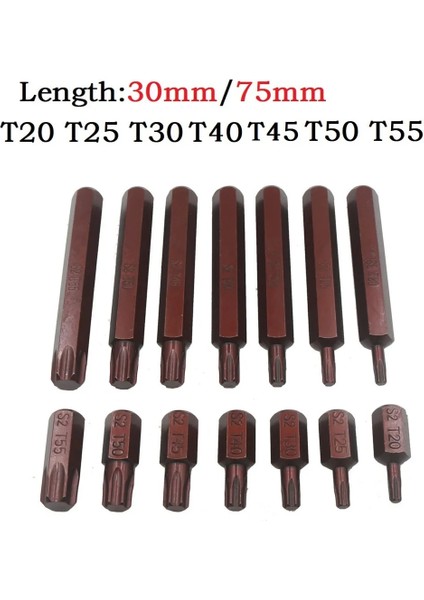 75MM-T40 Manyetik Torx Tornavida Uçları 30/75MM T20 T25 T30 T40 T45 T50 T55 Hex Shank Elektrikli Tornavida Bit Darbeli Tornavida (Yurt Dışından) fiyatları