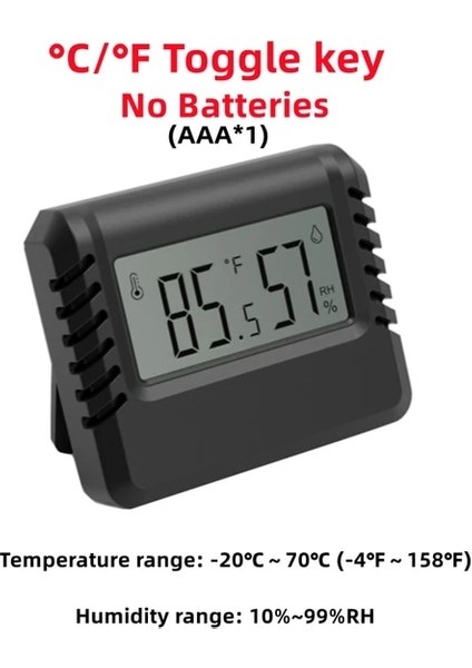 Tip H C-F Siyah Mini Iç Mekan Termometresi LCD Dijital Sıcaklık Odası Higrometre Ölçer Sensörü Nem Ölçer Iç Mekan Termometresi Sıcaklık (Yurt Dışından)
