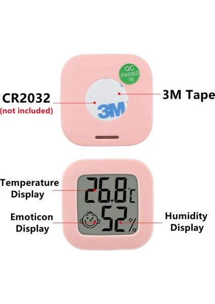Tip H C-F Siyah Mini Iç Mekan Termometresi LCD Dijital Sıcaklık Odası Higrometre Ölçer Sensörü Nem Ölçer Iç Mekan Termometresi Sıcaklık (Yurt Dışından)