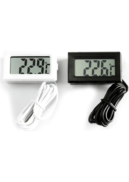 Beyaz 1m Kablo ile Mini Dijital LCD Kapalı Uygun Sıcaklık Sensörü Nem Ölçer Termometre Higrometre Ölçer (Yurt Dışından) modelleri