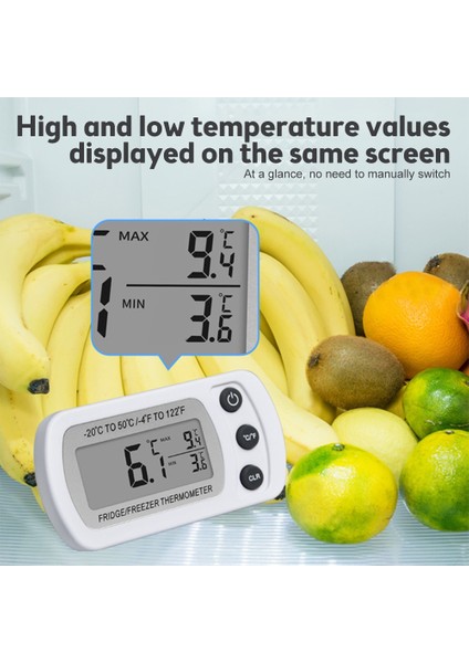 Siyah Elektronik Termometre ve Higrometre Dijital LCD Çok Amaçlı Yatak Odası Soğuk Hava Deposu Buzdolabı Termo Higrometre Ev (Yurt Dışından)