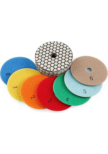 Rastgele Renk 200GRIT 4 Inç Parlatma Pedi Elmas Kuru/ıslak Zımpara Taşlama Diski 50-200 Grit Taşlama Aracı Granit Mermer Taş Taşlama Aşındırıcı (Yurt Dışından)