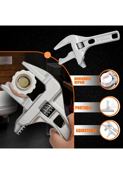 Gümüş Banyo Sıhhi Tesisat Anahtarı Kısa Saplı Tamir Büyük Açılış Anahtarı Havzası Lavabo Çok Fonksiyonlu Musluk Boru Boru El Aleti (Yurt Dışından) indirimleri