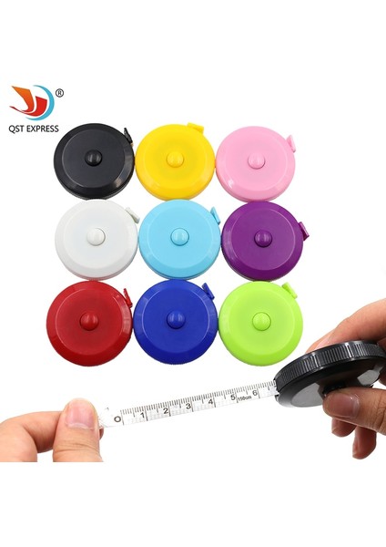 Kırmızı Cep Plastik Yuvarlak Mezura Tapeline Mezura Cetvel Dikiş Aracı Mini 1.5 M Gadget Cetvel Bant (Yurt Dışından)