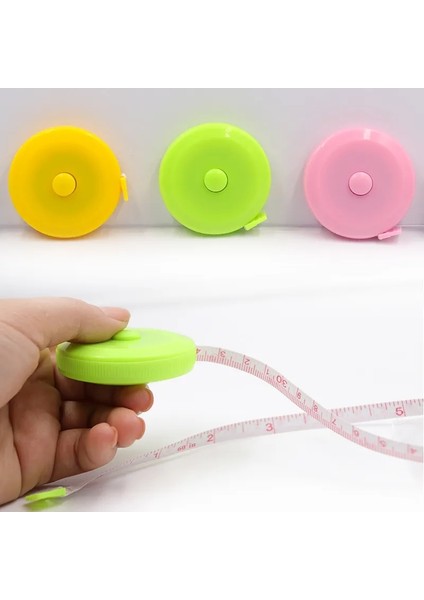 Kırmızı Cep Plastik Yuvarlak Mezura Tapeline Mezura Cetvel Dikiş Aracı Mini 1.5 M Gadget Cetvel Bant (Yurt Dışından)