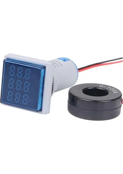 Mavi LED Dijital Ekran Voltmetre Ampermetre Gerilim Akım Frekans Test Cihazı Metre 10A Dijital Voltmetre Ampermetre Çift Ekran (Yurt Dışından)