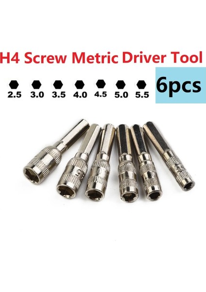 6 Adet 6 Puan Altıgen Saplı Soket 2.5/3/3.5/4/4.5/5mm H4 Somun Anahtarı El Aleti Ağaç Işleme Lokma Anahtarları Alet Parçaları (Yurt Dışından)
